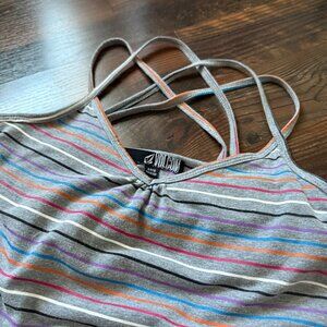 Volcom "Jane Doe Eyes" Striped Multicolor Dress w/ Criss-Cross Straps - Size S